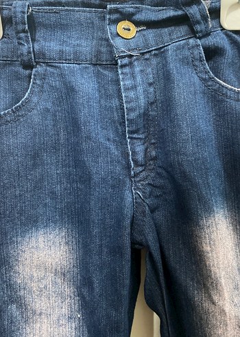Erkek Çocuk Gri Düğmeli Slim Denim Pantolon - Görsel 4