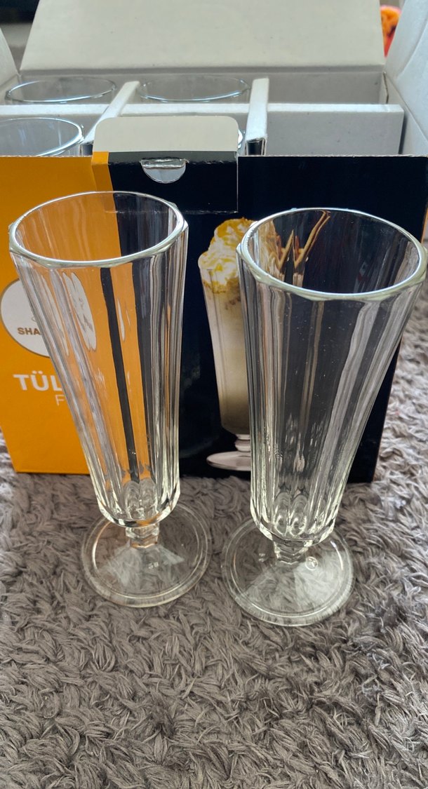 Ayaklı Şeffaf İnce Cam 6'lı Kahve Yanı Flüt Bardak Seti - Görsel 2