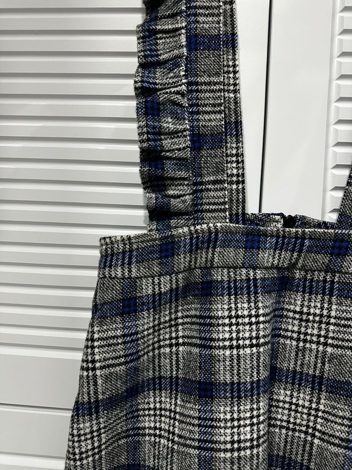 Gri Ekoseli Pilili Kadın Mini Jile - Görsel 3