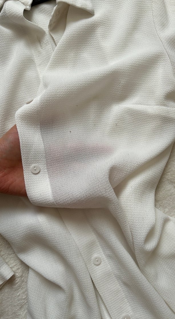 Düğmeli Beyaz Keten Kadın Gömlek - Görsel 4