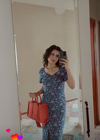 Mavi yırtmaçlı Elbise - Görsel 2