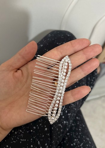 İnci ve Taşlı Metal Saç Tarağı - Görsel 3