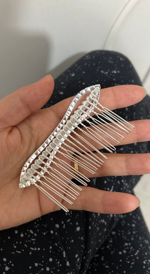 İnci ve Taşlı Metal Saç Tarağı - Görsel 2