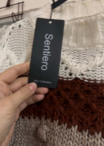 Bohem Tarz Uzun Örgü Kadın Kazak panço - Görsel 4