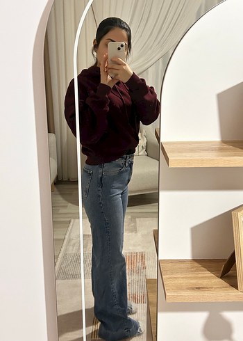 Bol Kesim Midi Kot Pantolon - Görsel 3