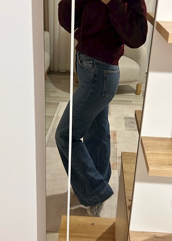 Bol Kesim Midi Kot Pantolon - Görsel 4