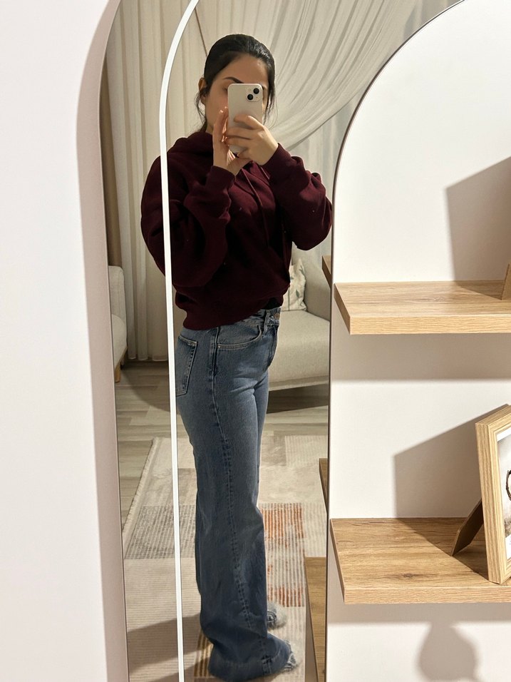 Bol Kesim Midi Kot Pantolon - Görsel 3