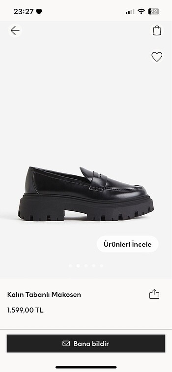 40 Beden H&M klasik ayakkabı