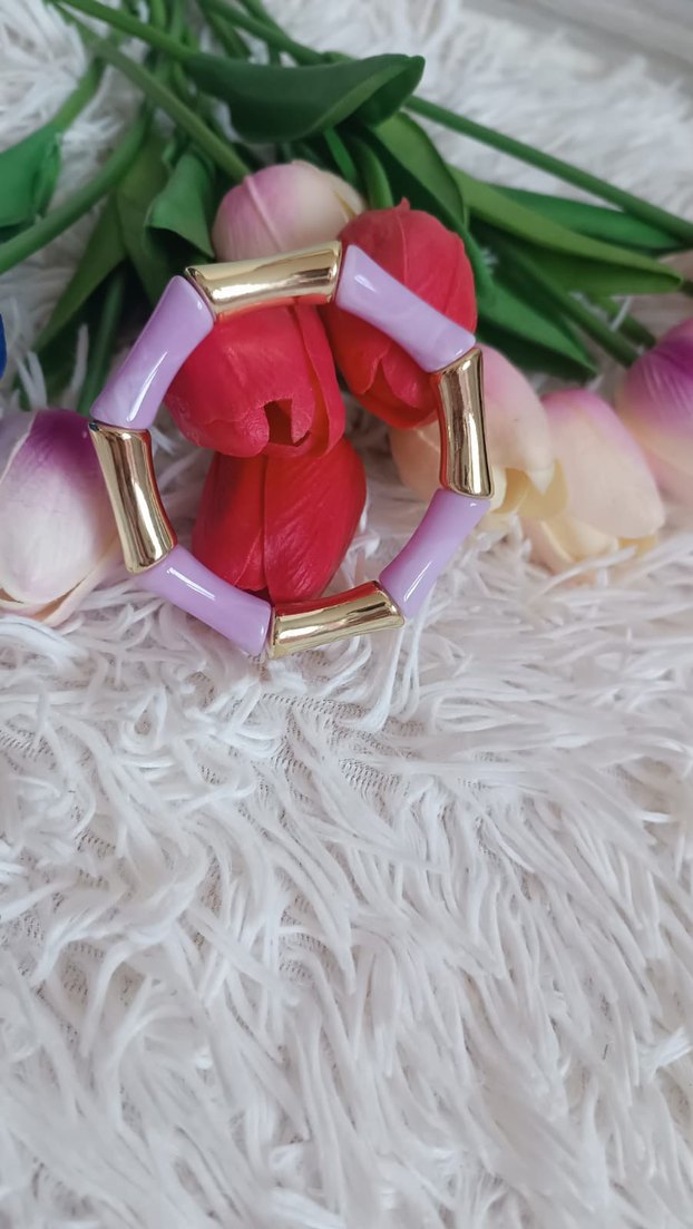 Siyah Altın Renkli Elastik Kadın Bileklik - Görsel 2