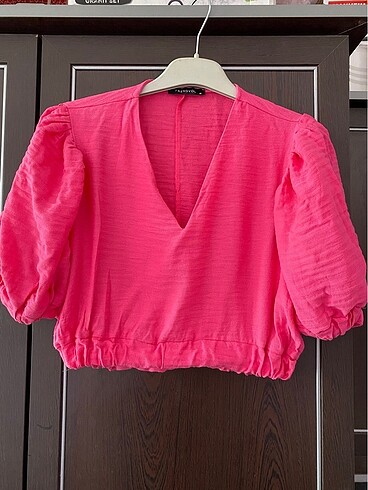 36 Beden Pembe crop bluz