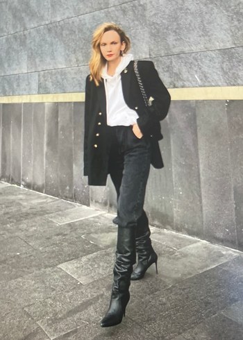 Siyah Dizüstü Stiletto Topuklu Kadın Çizme