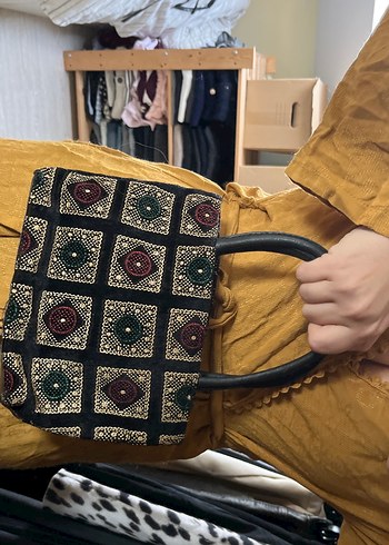 Kahverengi Desenli Bohem Kadın Çanta - Görsel 2