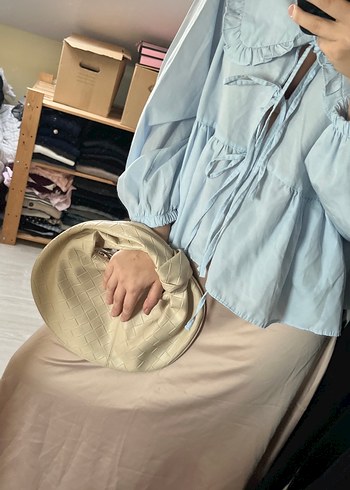 Bej örgü çanta - Görsel 2