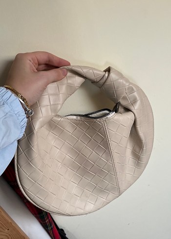 Bej örgü çanta - Görsel 5