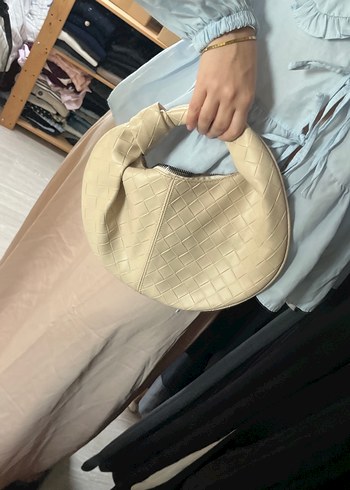 Bej örgü çanta - Görsel 4