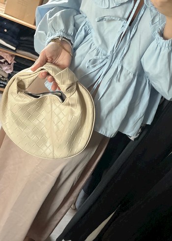 Bej örgü çanta - Görsel 3