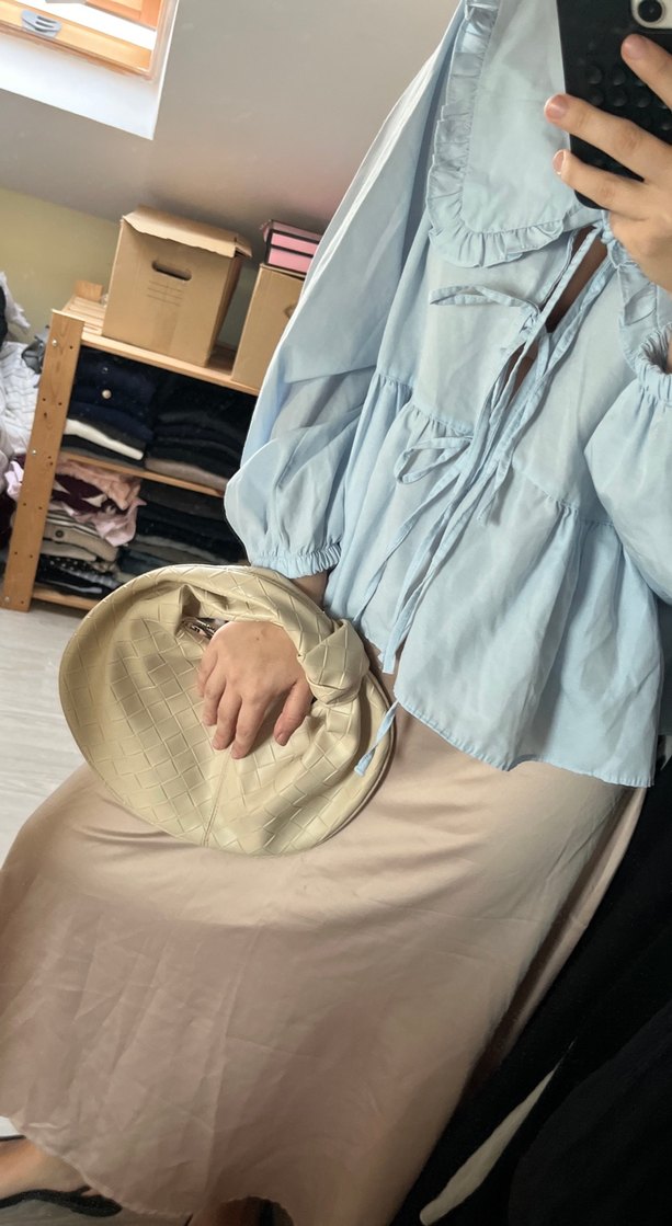 Bej örgü çanta - Görsel 2