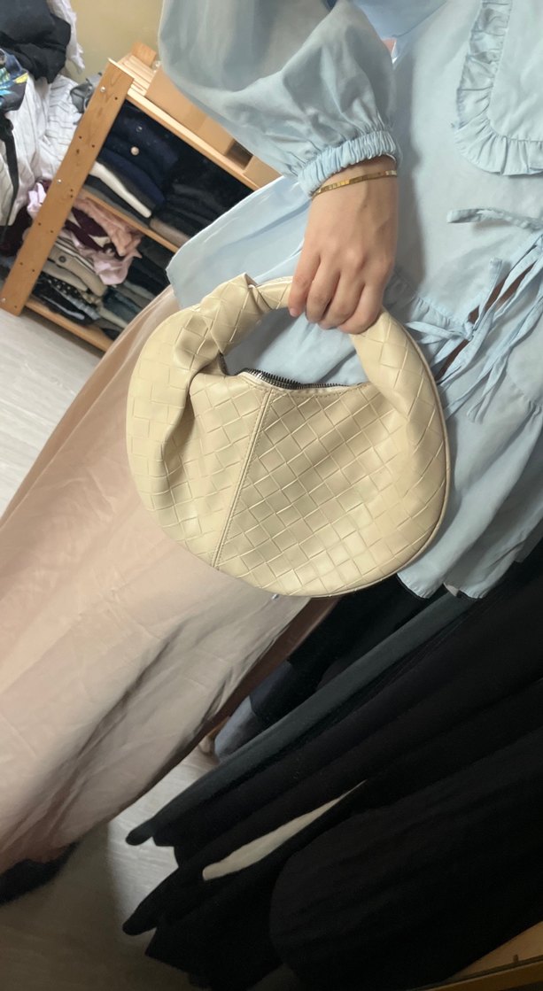 Bej örgü çanta - Görsel 4