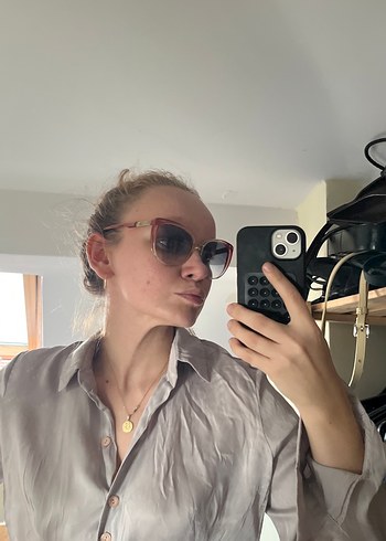 Gri Transparan Kadın Güneş Gözlüğü ysl - Görsel 2