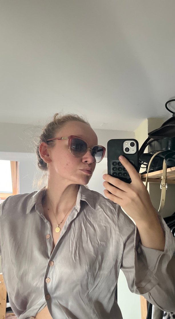 Gri Transparan Kadın Güneş Gözlüğü ysl - Görsel 2