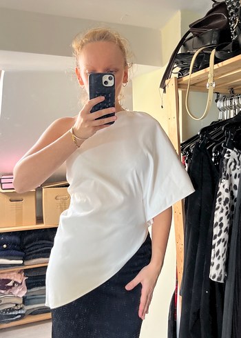 Zara asimetrik gömlek - Görsel 3