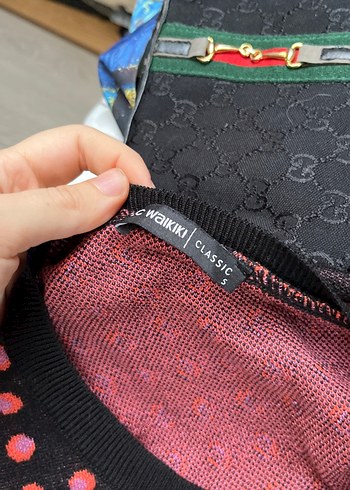 Puantiyeli triko elbise - Görsel 2