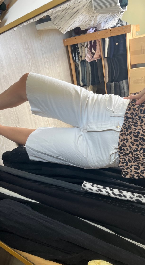 Beyaz kot bermuda bershka - Görsel 2