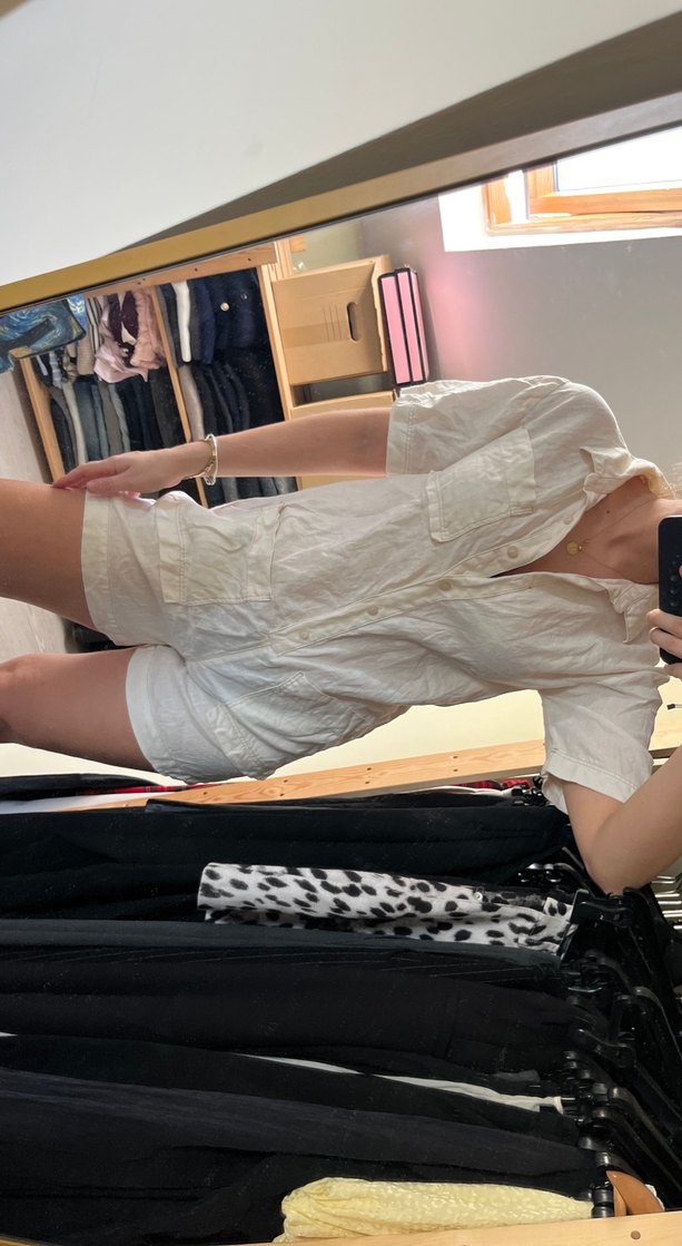 Beyaz Kısa Kollu Mini Tulum - Görsel 4