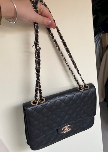 Tokalı Siyah Deri Kadın Omuz Çantası - Görsel 5