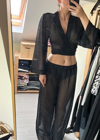 Siyah Uzun Kollu Gotik Kadın takım - Görsel 3