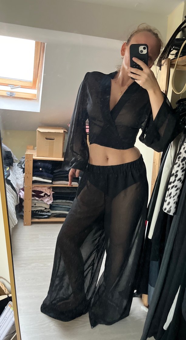 Siyah Uzun Kollu Gotik Kadın takım - Görsel 4