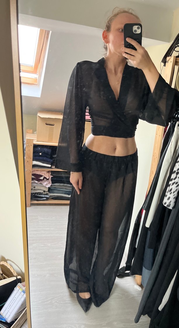 Siyah Uzun Kollu Gotik Kadın takım - Görsel 3