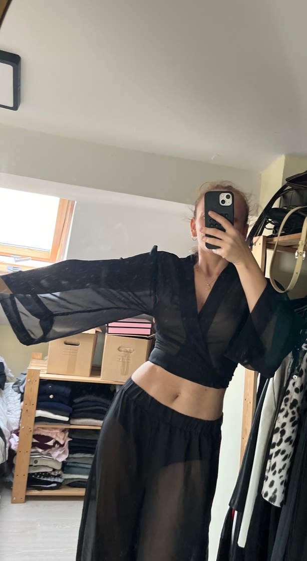 Siyah Uzun Kollu Gotik Kadın takım - Görsel 5