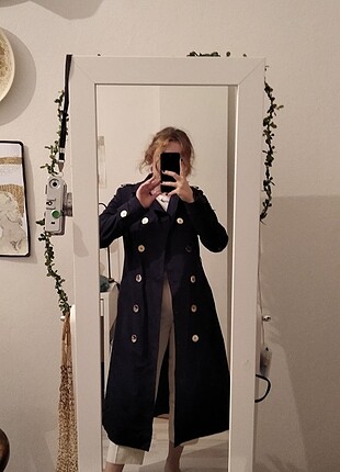 Lacivert trenchcoat
