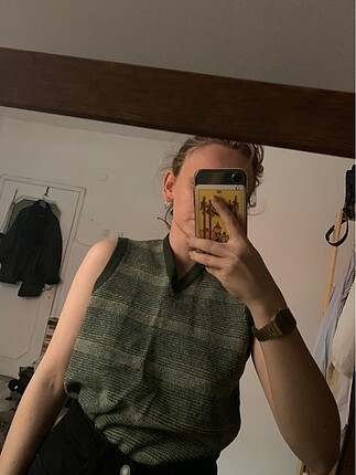 m Beden yeşil Renk Vintage yün süveter