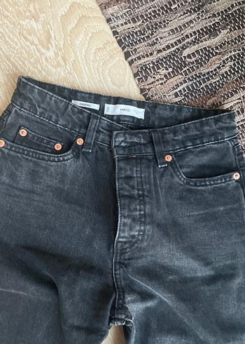 Mango Gri Kadın Midi Boy Denim Jean