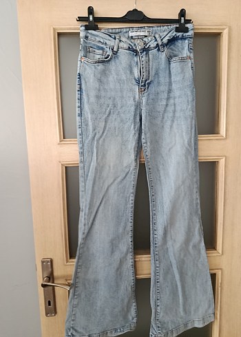 m Beden mavi Renk 2. Adet ,Mavi Bol Kesim Denim Kadın Pantolon