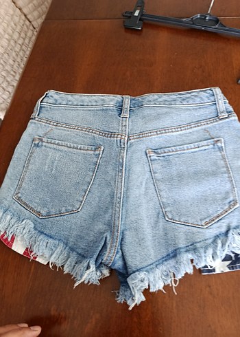 s Beden mavi Renk Kadın Mavi Bağcıklı Mini Denim Şort