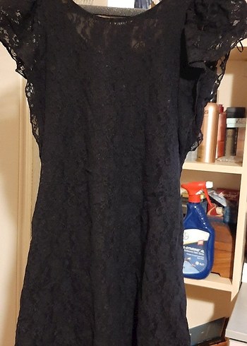 Siyah Dantelli Midi Gotik Elbise