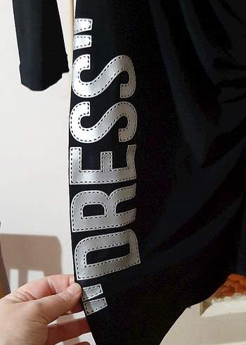 Uzun Kollu Siyah Drapeli Kadın Elbise - Görsel 4