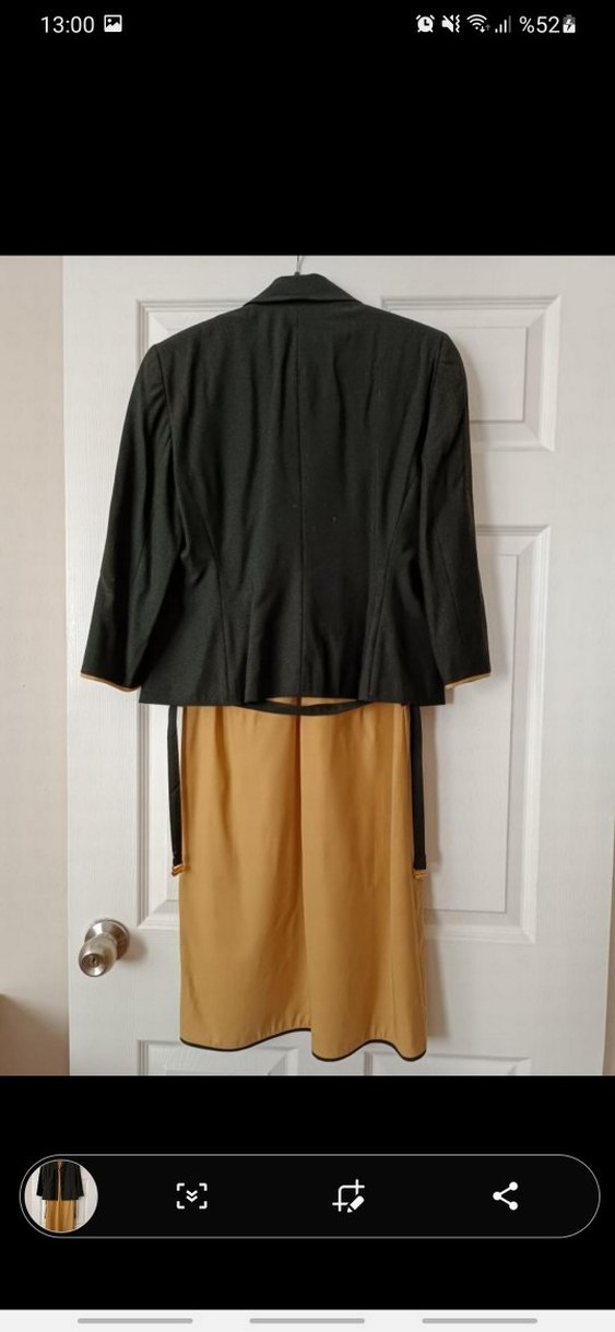 Network 36 bedene Uygun içi hardal elbise dışı kahverengi ceket - Görsel 2