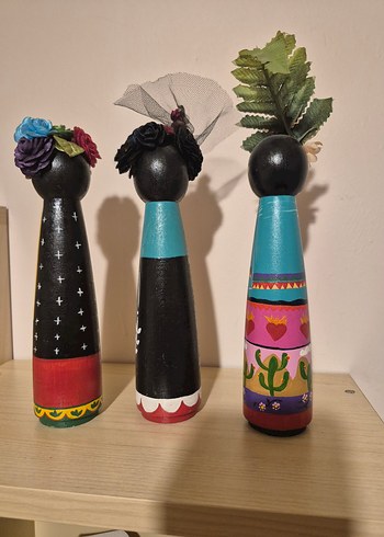 Renkli El Boyaması Figürin Seti - Görsel 4