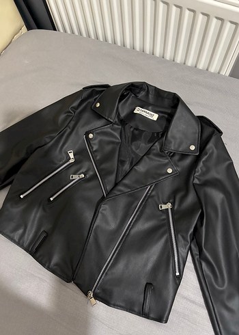 Trendyol & Milla Kadın Siyah Deri Biker Ceket