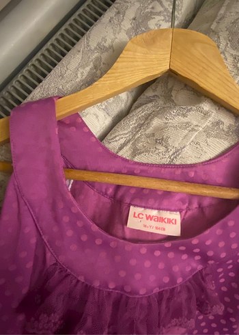 Kolsuz Mor Fırfırlı Bohem Kız Elbisesi - Görsel 2