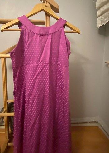 Kolsuz Mor Fırfırlı Bohem Kız Elbisesi - Görsel 3