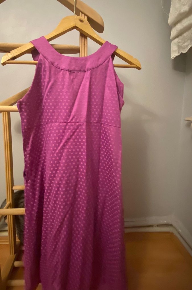 Kolsuz Mor Fırfırlı Bohem Kız Elbisesi - Görsel 3