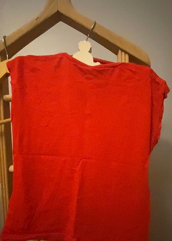 Kız Çocuk Kırmızı Baskılı Kısa Kollu Tişört - Görsel 3