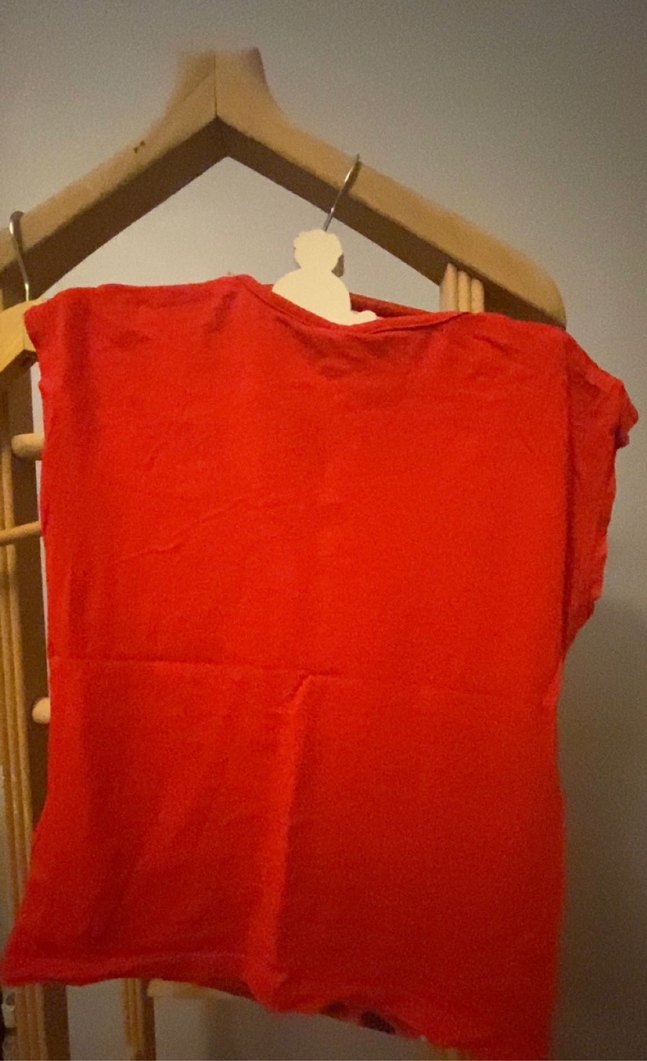 Kız Çocuk Kırmızı Baskılı Kısa Kollu Tişört - Görsel 3