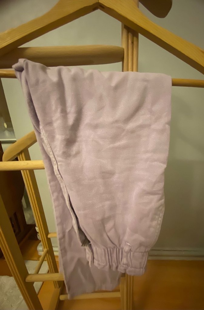 H&M Kız çocuk  Bej Loose Fit Keten Pantolon - Görsel 3