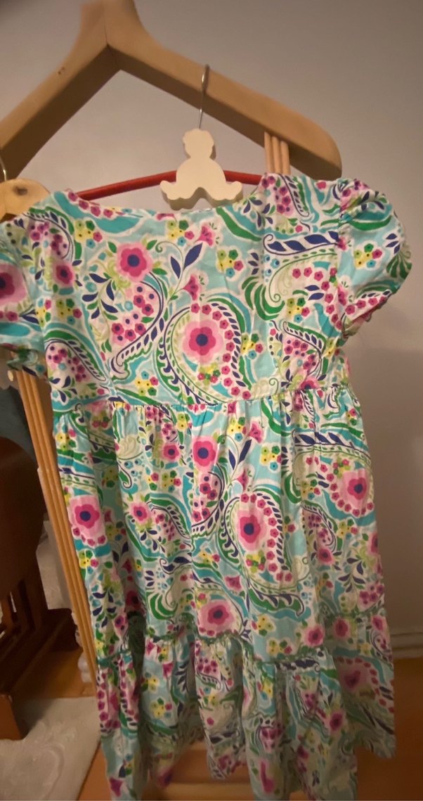 Çiçekli Bohem Kız Elbisesi, Kısa Kollu - Görsel 2